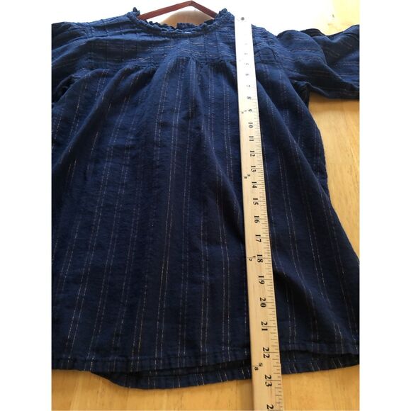 Maeve Womens Reston Metallic Striped Top Blue  Small - Picture 8 of 12